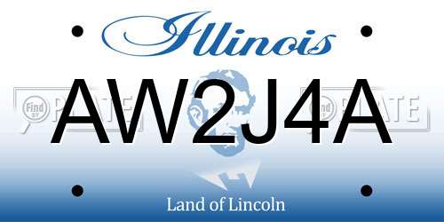 AW2J4A Illinois License Plate