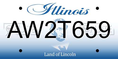 AW2T659 Illinois License Plate