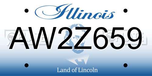 AW2Z659 Illinois License Plate
