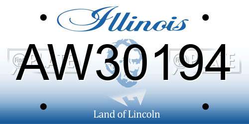 AW30194 Illinois License Plate