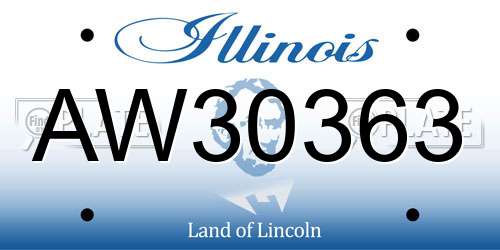 AW30363 Illinois License Plate