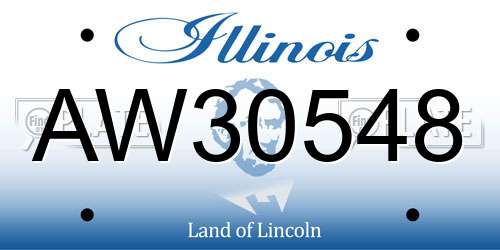 AW30548 Illinois License Plate