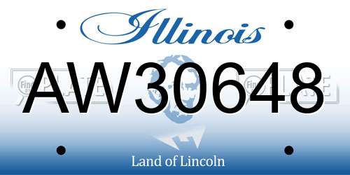 AW30648 Illinois License Plate