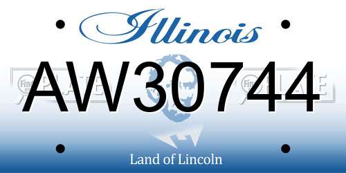 AW30744 Illinois License Plate
