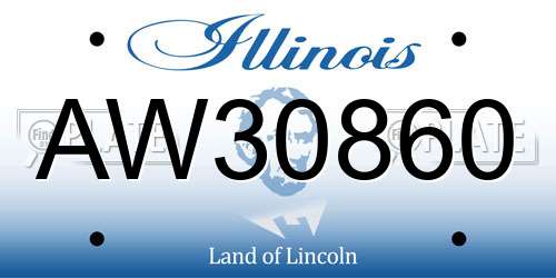 AW30860 Illinois License Plate