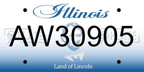 AW30905 Illinois License Plate
