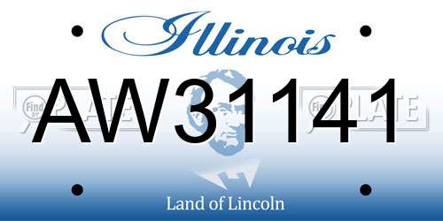 AW31141 Illinois License Plate