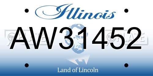 AW31452 Illinois License Plate