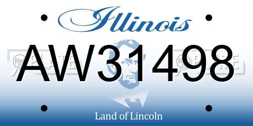 AW31498 Illinois License Plate