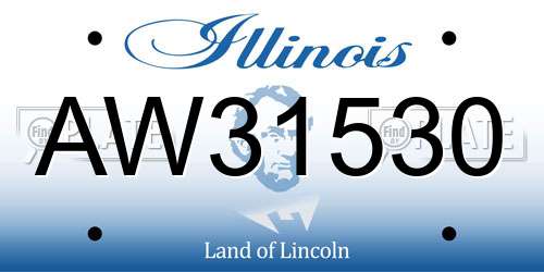 AW31530 Illinois License Plate