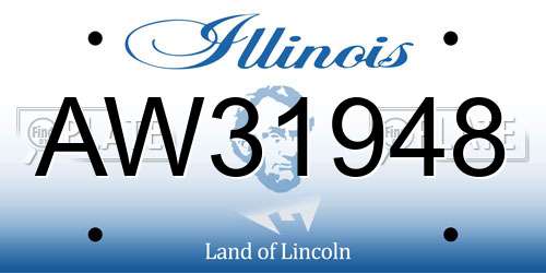 AW31948 Illinois License Plate