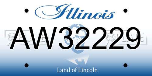 AW32229 Illinois License Plate