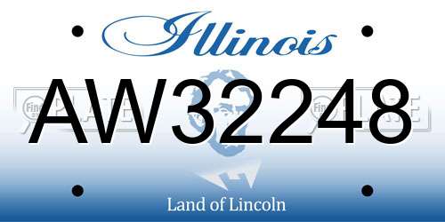 AW32248 Illinois License Plate