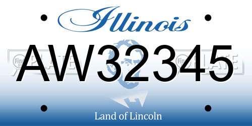 AW32345 Illinois License Plate