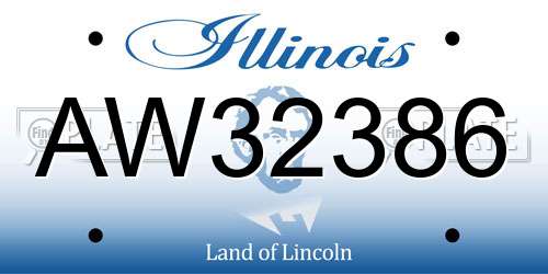 AW32386 Illinois License Plate