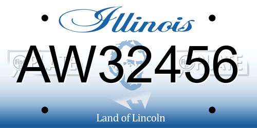AW32456 Illinois License Plate