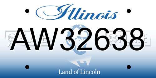 AW32638 Illinois License Plate
