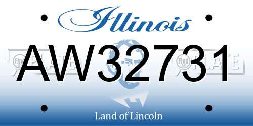 AW32731 Illinois License Plate