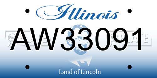 AW33091 Illinois License Plate