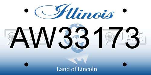AW33173 Illinois License Plate