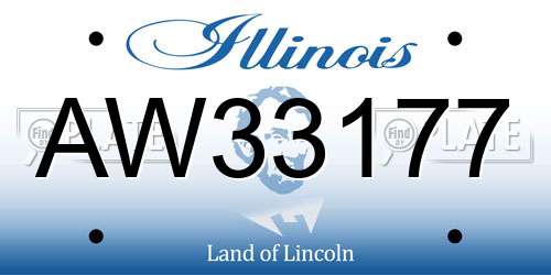 AW33177 Illinois License Plate