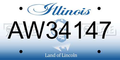 AW34147 Illinois License Plate