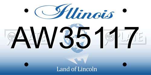 AW35117 Illinois License Plate
