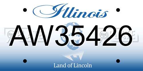 AW35426 Illinois License Plate