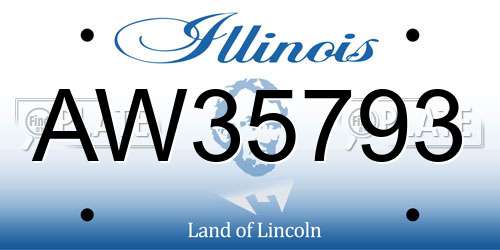 AW35793 Illinois License Plate