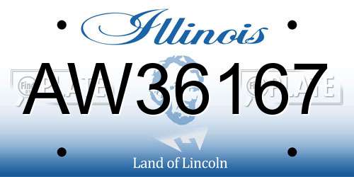 AW36167 Illinois License Plate
