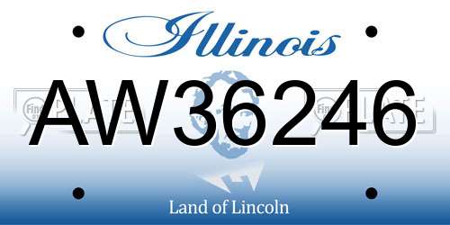 AW36246 Illinois License Plate