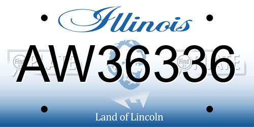 AW36336 Illinois License Plate