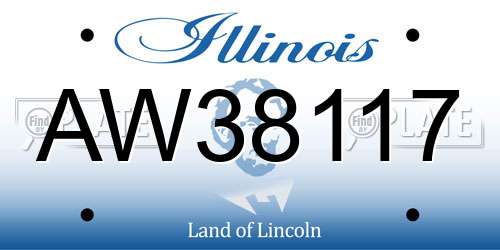 AW38117 Illinois License Plate