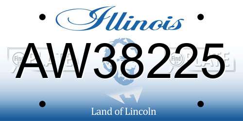 AW38225 Illinois License Plate