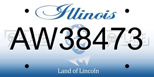 AW38473 Illinois License Plate