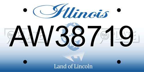 AW38719 Illinois License Plate