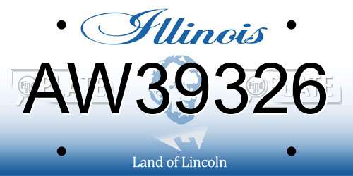 AW39326 Illinois License Plate