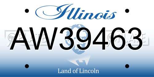 AW39463 Illinois License Plate
