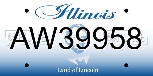 AW39958 Illinois License Plate