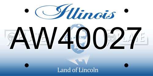AW40027 Illinois License Plate