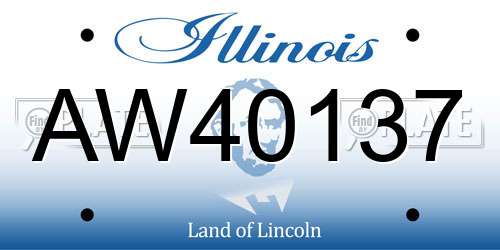 AW40137 Illinois License Plate