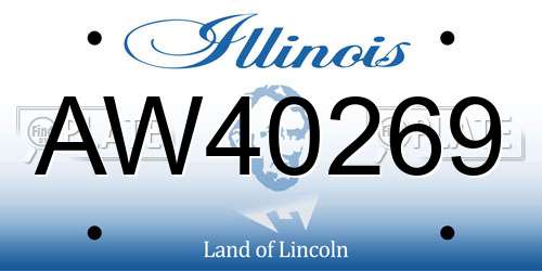 AW40269 Illinois License Plate