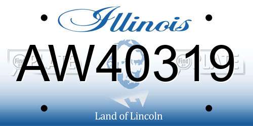 AW40319 Illinois License Plate