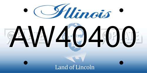 AW40400 Illinois License Plate