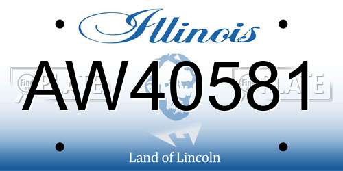 AW40581 Illinois License Plate