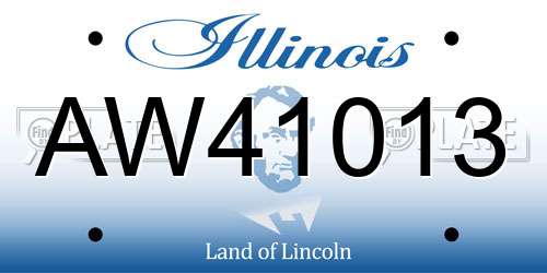 AW41013 Illinois License Plate
