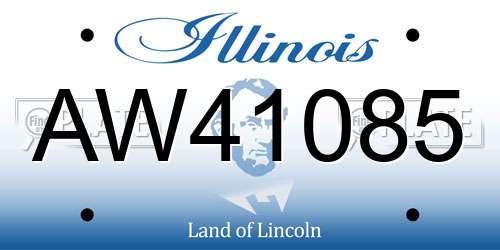 AW41085 Illinois License Plate