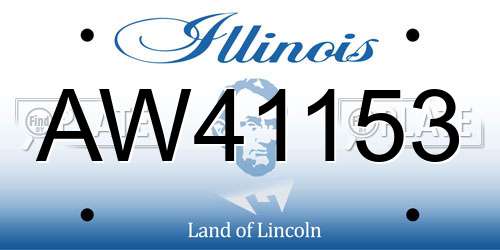 AW41153 Illinois License Plate