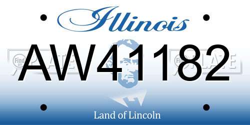 AW41182 Illinois License Plate