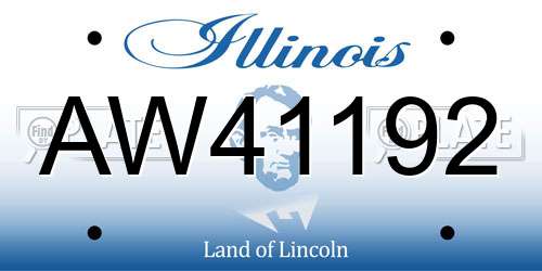 AW41192 Illinois License Plate